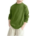 thumbnail image 1 of Ugoldhm Boys and Girls Sweaters Ribbed Knit Mock Neck Fall Unisex Tops Kids Teens Thermal Winter Clothes, 1 of 4