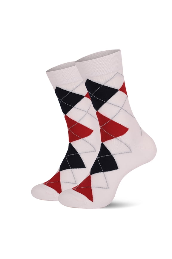 Diamond Printted Socks for Men - Cotton Novelty Funny Breathable Crew Socks