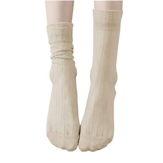 Ugoldhm Dress Crew Socks for Women, Cotton Soft Solid Knee High Socks for All Day Comfort