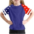 thumbnail image 1 of Ugoldhm Fourth of July Boys Short Sleeve T-Shirts Crew Neck Color Block Summer Fashion Tees Tops Kids Clothes Size 3-14, 1 of 6