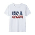 thumbnail image 1 of Ugoldhm Fourth of July Girls T-Shirts Short Sleeve Crewneck Casual Loose Cute Tee Tops Summer Girls Clothing 2-15 Years, 1 of 5