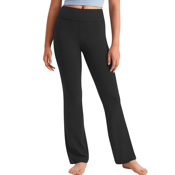 Ugoldhm Girl's High Waist Flare Yoga Pants – Stretch Fabric Bootcut Palazzo Pants for Workout, Loungewear