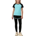 thumbnail image 1 of Ugoldhm Girls Active 3-Piece Set, Raglan Sleeve T-Shirt Dolphin Shorts and Leggings, 3-15Y Track Suit, 1 of 5