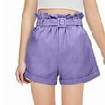 thumbnail image 1 of Ugoldhm Girls' Belted Pleated Shorts (3-13Y) Cotton Sport Shorts Summer Everyday Wear,Adjustable Waist, 1 of 3
