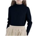 thumbnail image 1 of Ugoldhm Girls Boys Ribbed Sweaters Mock Neck Long Sleeve Warm Tops Fall Comfy Winter Shirts Sizes 0T-13Y, 1 of 6