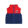thumbnail image 1 of Ugoldhm Girls Boys Winter Vest Color Block Zip Up Sleeveless Jacket Kids Polar Fleece Warm Outterwear, 1 of 6