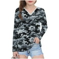 thumbnail image 1 of Ugoldhm Girls Camo Shirts V Neck Tunic Printed Tops Fall Going Out Outdoor Workout Tees, 1 of 8