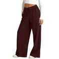 thumbnail image 1 of Ugoldhm Girls Casual Denim Texture Wide Leg Pants Drawstring Elastic Waist Soft Trousers with Pockets for Street Style, 1 of 8