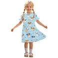 thumbnail image 1 of Ugoldhm Girls Casual Short Sleeve Summer Midi Dress - Crew Neck Flowy Sun Dresses, Size 3-12, 1 of 9