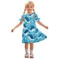 thumbnail image 1 of Ugoldhm Girls Casual Short Sleeve Summer Midi Dress - Crew Neck Flowy Sun Dresses, Size 3-12, 1 of 9