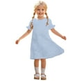 thumbnail image 1 of Ugoldhm Girls Casual Short Sleeve Summer Midi Dress - Crew Neck Flowy Sun Dresses, Size 3-12, 1 of 9