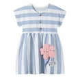 thumbnail image 1 of Ugoldhm Girls Cotton Summer Midi Dress - Crew Neck Short Sleeve Cozy Dresses, 2-8T, 1 of 8