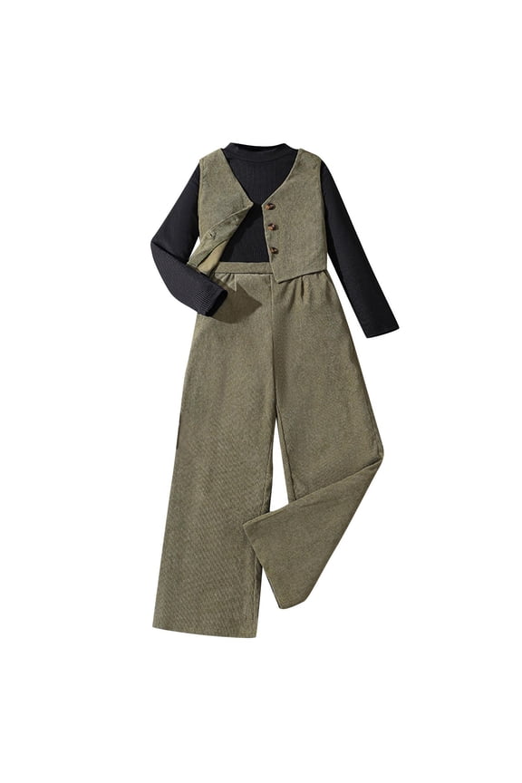 Girls Fall Fashion Outfit Set Ruched Love Heart Top Wide Leg Bow Pant Cute Clothes 7-12 Years