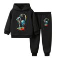 thumbnail image 1 of Ugoldhm Girls Fashion Outfit Set Printed Hooded Sweatshirt and Sweatpant Fall Kid Teen Girls Clothes, 1 of 7