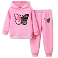 thumbnail image 1 of Ugoldhm Girls Fashion Outfit Set Printed Hooded Sweatshirt and Sweatpant Fall Kid Teen Girls Clothes, 1 of 2