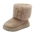 thumbnail image 1 of Ugoldhm Girls Fashion Snow Boots, Faux Fur Anti-Slip Mid-Calf Winter Boots, Cozy Warm for Winter, 1 of 8