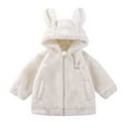 thumbnail image 1 of Ugoldhm Girls Fleece Full Zip Jacket Warm Winter Hooded Coat with Rabbit Ears for 1-8 Years, 1 of 5