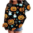 thumbnail image 1 of Ugoldhm Girls Halloween Print Crew Neck Sweatshirt Long Sleeve Loose Casual Pullover Holiday Top, 1 of 5