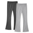 thumbnail image 1 of Ugoldhm Girls High Waisted Flare Leggings, 2 Pack Solid Color Bell Bottom Trousers, Sizes 3-14 Years, 1 of 2
