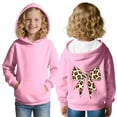 thumbnail image 1 of Ugoldhm Girls Hooded Sweatshirts Pullover Printed Shirts Leopard Bow Fall Fashion Outerwear 3-13 Years, 1 of 5