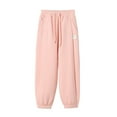 thumbnail image 1 of Ugoldhm Girls' Jogger Pants Elastic Waist Drawstring Loose Casual Sweatpants for Kids 4-12 Years, 1 of 8