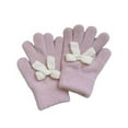 thumbnail image 1 of Ugoldhm Girls' Knit Gloves with Bow & Pearl Decor, Cute & Warm Winter Gloves for Ages 3-8, 1 of 3