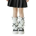 thumbnail image 1 of Ugoldhm Girls Leg Warmers with Bow, Vintage Y2K Style Kawaii Knit High Socks, Sizes 3-15 Years, 1 of 3