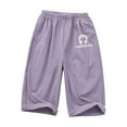 thumbnail image 1 of Ugoldhm Girls Leggings Relaxed Fit Solid Color Summer Casual Thin Pant Cropped Capris Size 5-16, 1 of 4