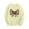 thumbnail image 1 of Ugoldhm Girls Long Sleeve Tops Crewneck Leopard Print Bow Graphic Tees Fall Fashion Cute Shirts, 1 of 4