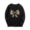 thumbnail image 1 of Ugoldhm Girls Long Sleeve Tops Crewneck Leopard Print Bow Graphic Tees Fall Fashion Cute Shirts, 1 of 4