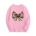 thumbnail image 1 of Ugoldhm Girls Long Sleeve Tops Crewneck Leopard Print Bow Graphic Tees Fall Fashion Cute Shirts, 1 of 4
