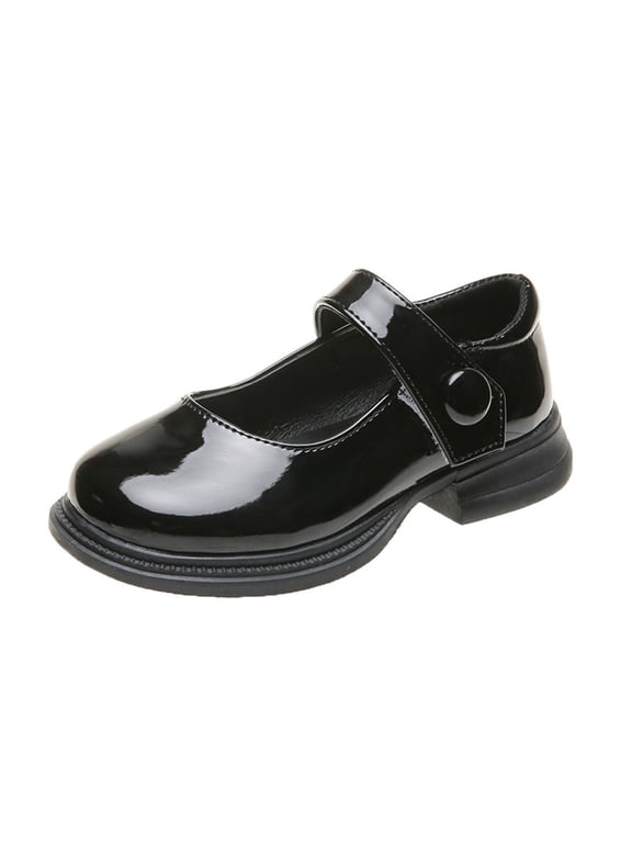 Girls Mary Jane Dress Shoes Patent Leather Comfy Flats School Uniform Dailywear Shoes 3-14 Years