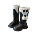 thumbnail image 1 of Ugoldhm Girls Mid Calf Dress Boots - Side Zipper Rhinestone Bow Winter Knee High Shoes, Sizes 3-10 Years, 1 of 8