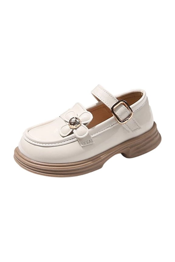 Girls Patent Leather Flats Comfort Non Slip Dress Shoes Wedding Party School Uniform Floral Loafers
