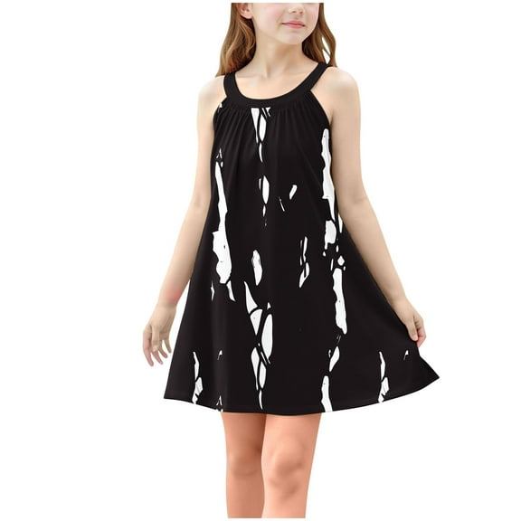 Ugoldhm Girls Sleeveless Dresses Trendy Casual Cute Print Cute Slip Dress Summer Clothes Size 4-15
