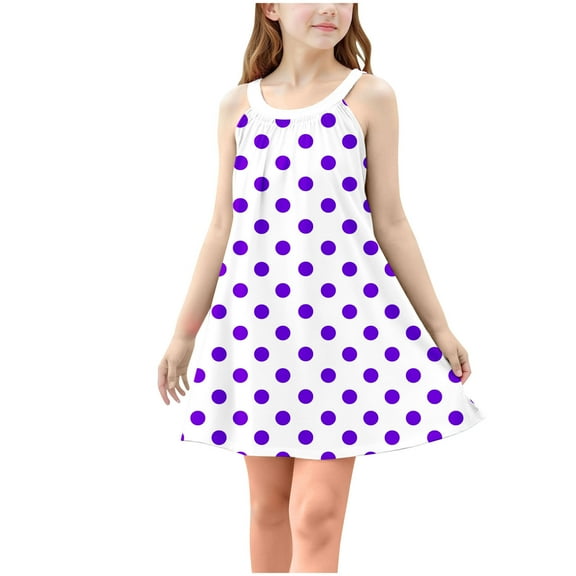 Ugoldhm Girls Sleeveless Dresses Cute Print Trendy Casual Cute Slip Dress Summer Clothes Size 4-15
