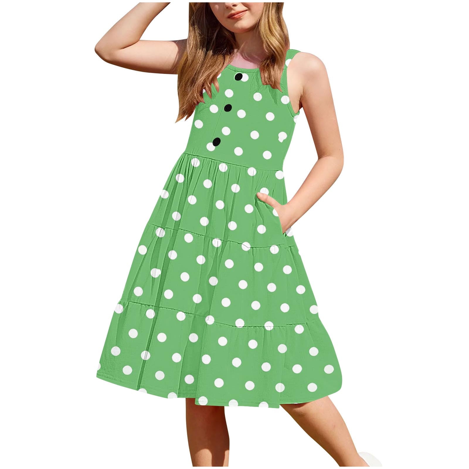 Ugoldhm Girls Summmer Dresses Sleeveless Breathable Casual Tiered Button Pocket Sundress Size 2-12 - Walmart.com Ugoldhm Girls Summmer Dresses Sleeveless Breathable Casual Tiered Button Pocket Sundress Size 2-12 - Walmart.com