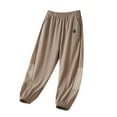 thumbnail image 1 of Ugoldhm Girls Print Pants Thin Summer Jogger Pants Running Comfortable Relaxed Everyday Wear Trousers Size 3-15, 1 of 3