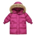 thumbnail image 1 of Ugoldhm Girls Puffer Coat Thick Winter Jacket with Faux Fur Trim Hood Thermal Maxi Outerwear 3-11 Years, 1 of 4