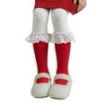 thumbnail image 1 of Ugoldhm Girls Red Boot Socks, Breathable Lace Calf Under Knee Socks for Everyday (Ages 3-10), 1 of 3