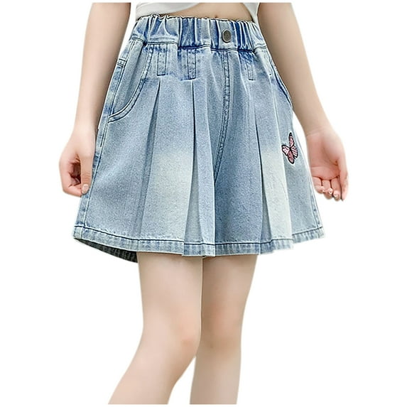 Ugoldhm Girls' Ripped Denim Shorts (4-12Y) Elastic Waist & Distressed Detail Summer Everyday Jean Shorts