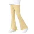 thumbnail image 1 of Ugoldhm Girls' Ruffle Hem Flared Leggings - Elastic Waist Ribbed Bell Bottom Pants 0-12 Years, 1 of 7