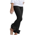 thumbnail image 1 of Ugoldhm Girls' Ruffle Hem Leggings High Waist Stretch Flared Pants with Double Layer Ruffles for Ages 3-12, 1 of 8