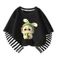 thumbnail image 1 of Ugoldhm Girls Shirts Fake Two Piece Cute Animal Graphic Tops Spring Fall Casual Undershirt Tees, 1 of 3