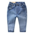 thumbnail image 1 of Ugoldhm Girls Skinny Jeans - Ripped Denim Pants with Elastic Waist & Front Pockets, Pull-On Design, 1 of 3