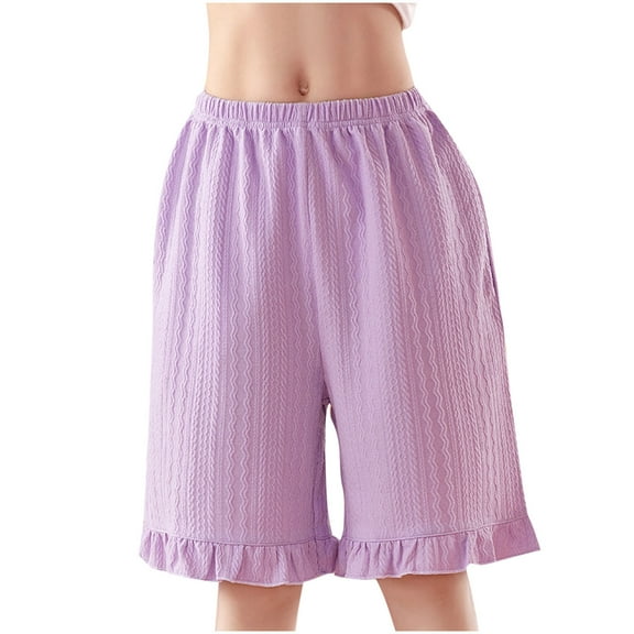 Ugoldhm Girls Sleep Shorts Unisex Summer Cotton Sport Solid Color Casual Bermuda Shorts Size 3-14