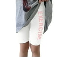 thumbnail image 1 of Ugoldhm Girls Slim Bike Shorts - Letter Print Stretch Elastic Waist Athletic Shorts for 4-14 Years, 1 of 6