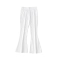 thumbnail image 1 of Ugoldhm Girls' Solid Color Bell Bottom Pants - Elastic Waist Stretch Flared Leggings for 3-13 Years, 1 of 7