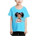 thumbnail image 1 of Ugoldhm Girls Summer Shirts Cute Print Short Sleeve Crew Neck Tee Tops Kids Casual Clothes Size 3-12, 1 of 4