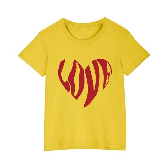 Ugoldhm Girls T Shirts Short Sleeves Casual Summer Top Cotton Crewneck Loose Fashion Blouse Tee Size 3-9